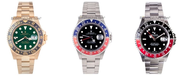 Rolex GMT MASTER and the GMT-MASTER II are both great watches for anyone who is in between multiple timezones. Rolex GMT MASTER comes in many different forms