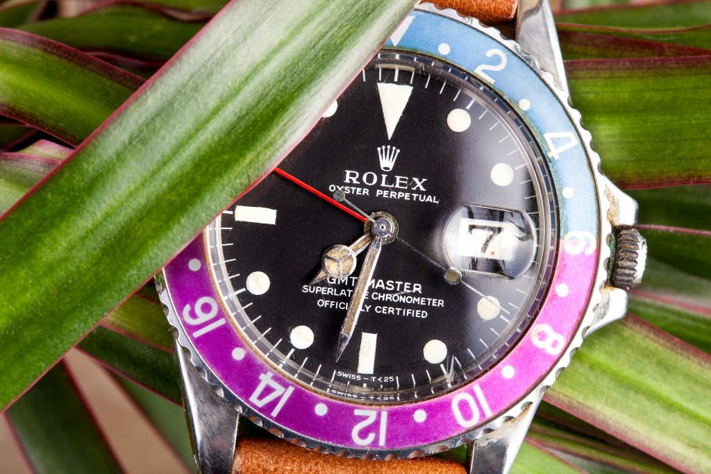 This Rolex GMT is a vintage timepiece.