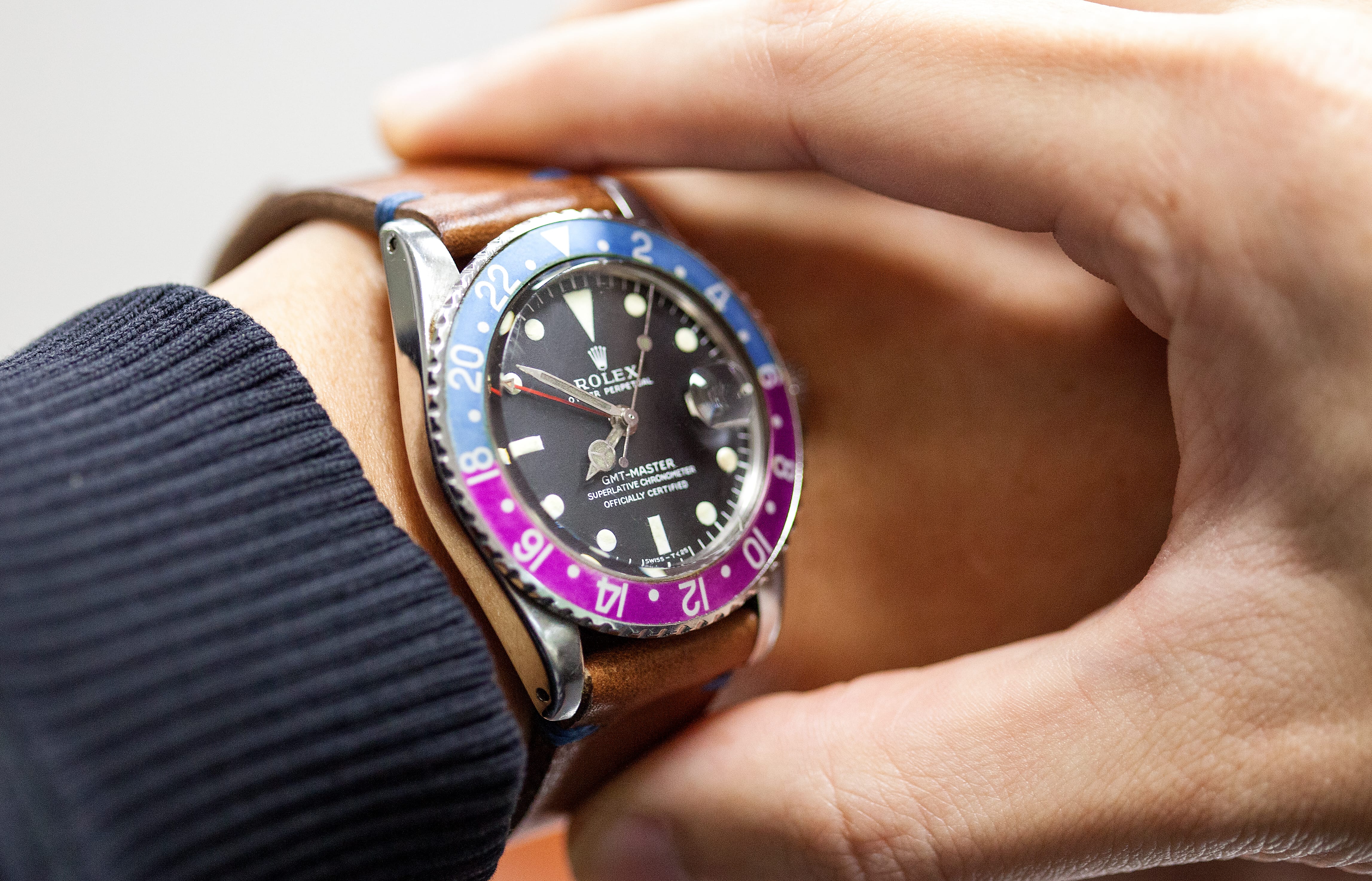 rolex gmt master purple