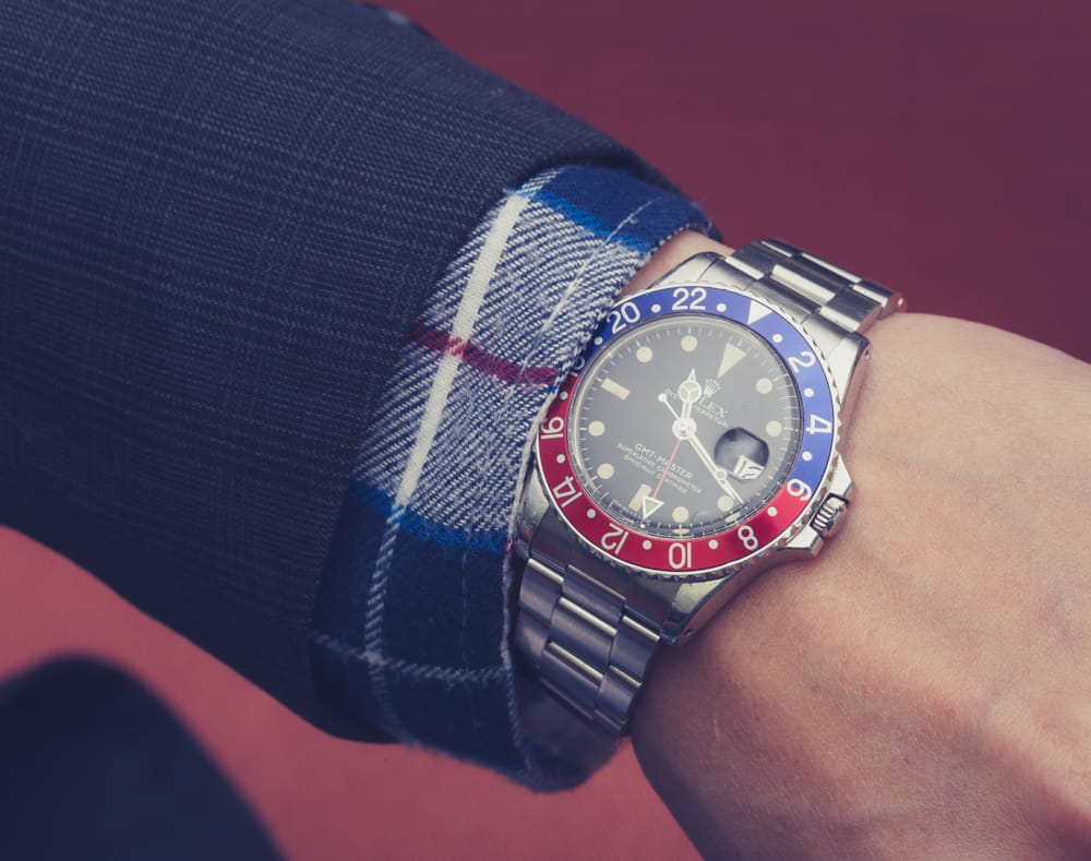 rolex pepsi on wrist