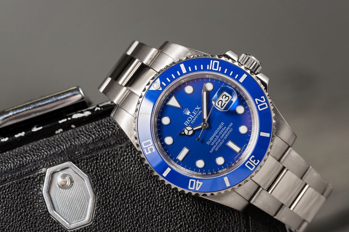 White Gold Rolex Submariner 116619 LB Smurf Blue Dial