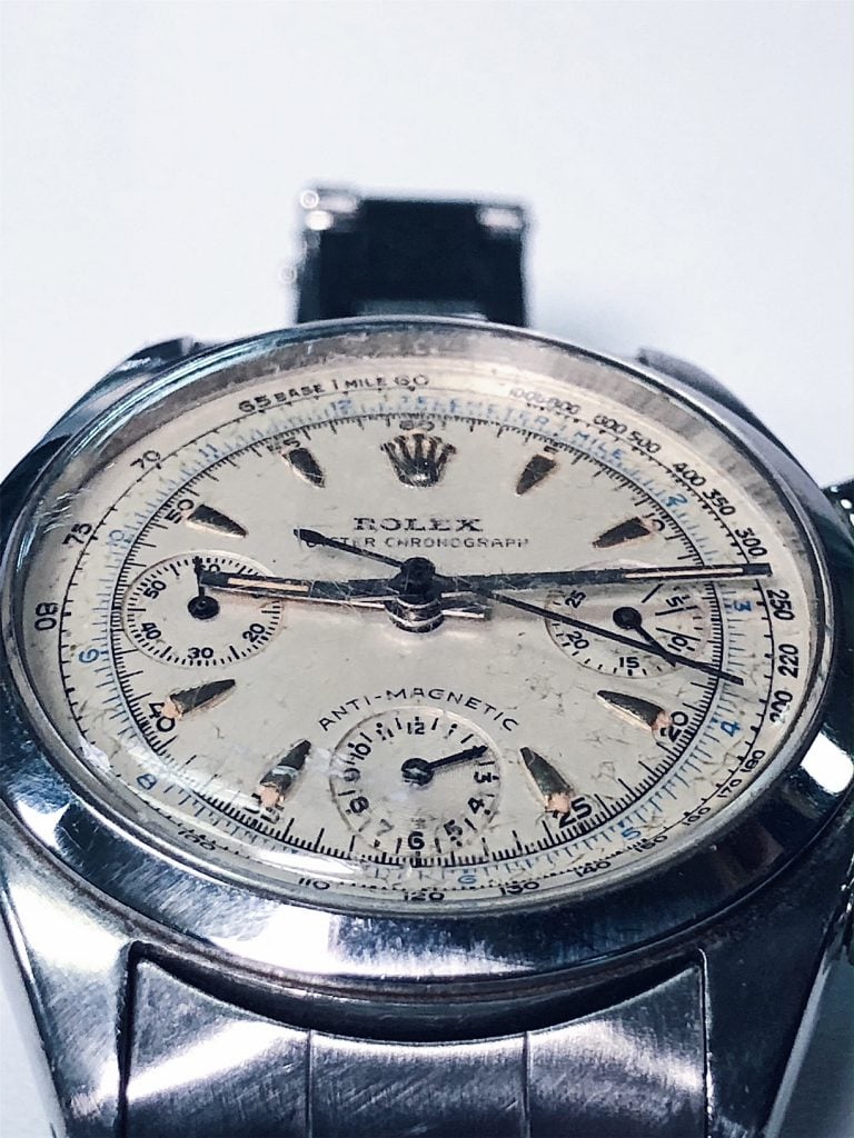 The vintage Rolex Chronograph pre-dates the Daytona