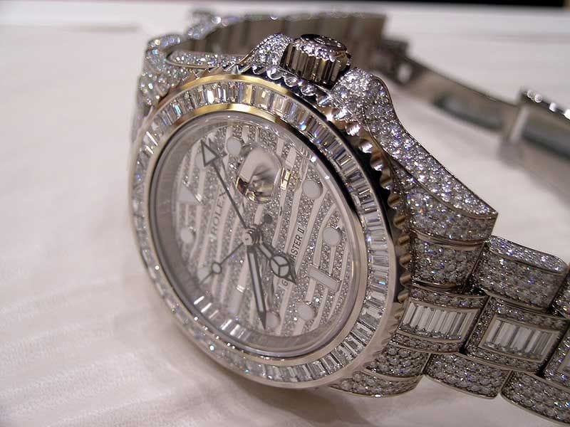 diamond embezzled rolex