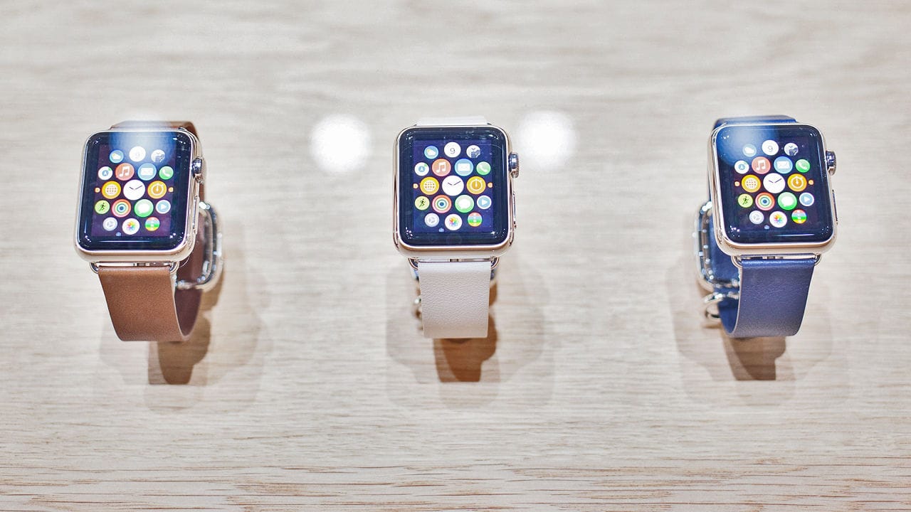 Apple iWatches in Display Case