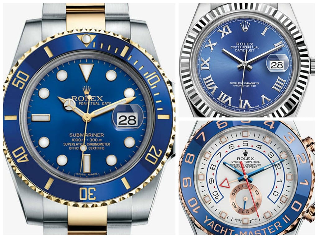 Three blue watches that move. Blues Travelers Rolex Style