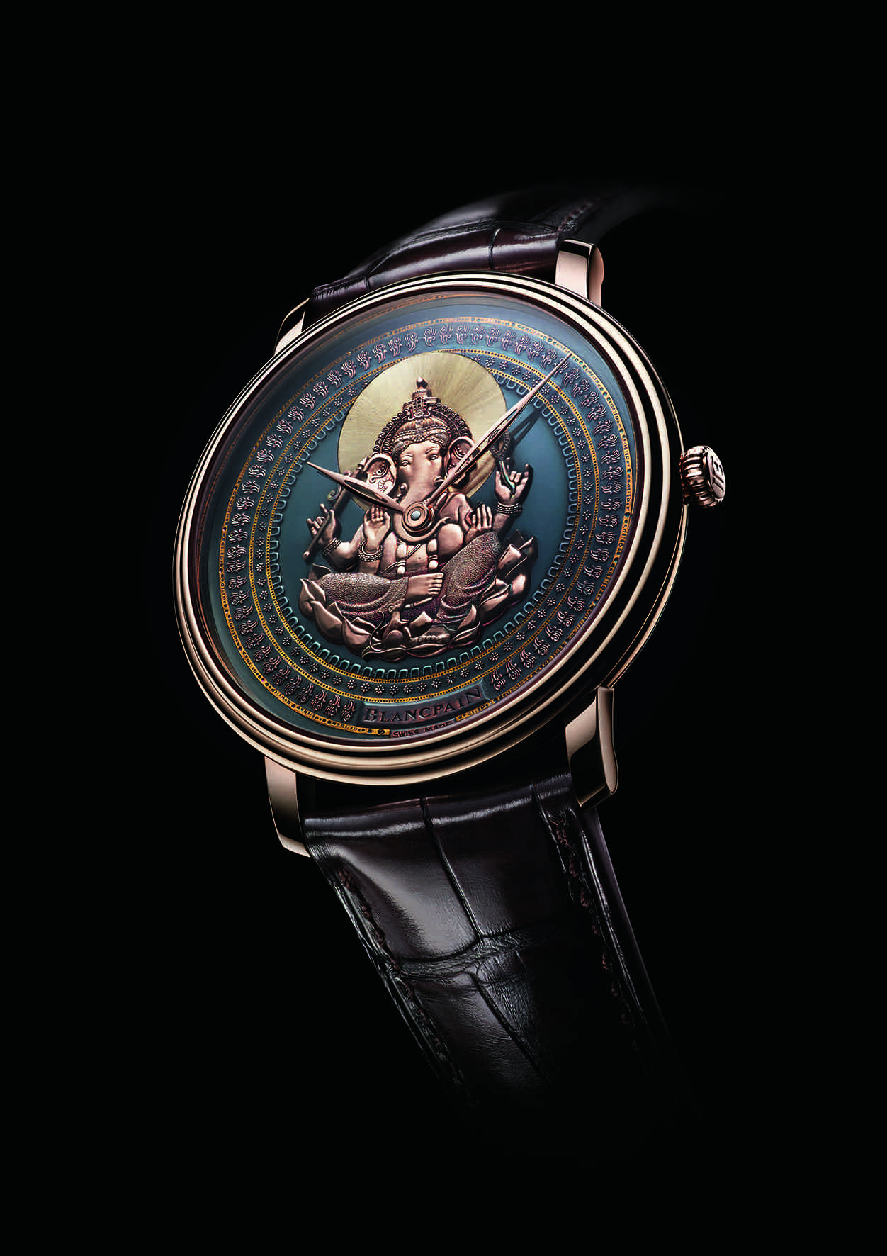 There are obviously religious implications with the face of the watch. 6615-3616-55B PR SHAKUDO GANESH