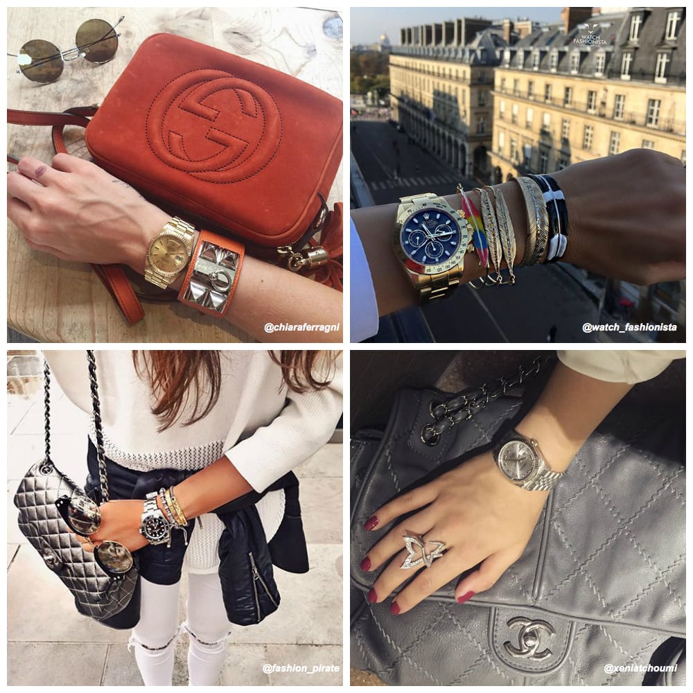 rolex on woman's wrist