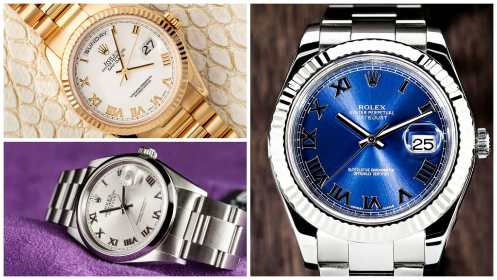 Rolex watches with Roman numeral dials