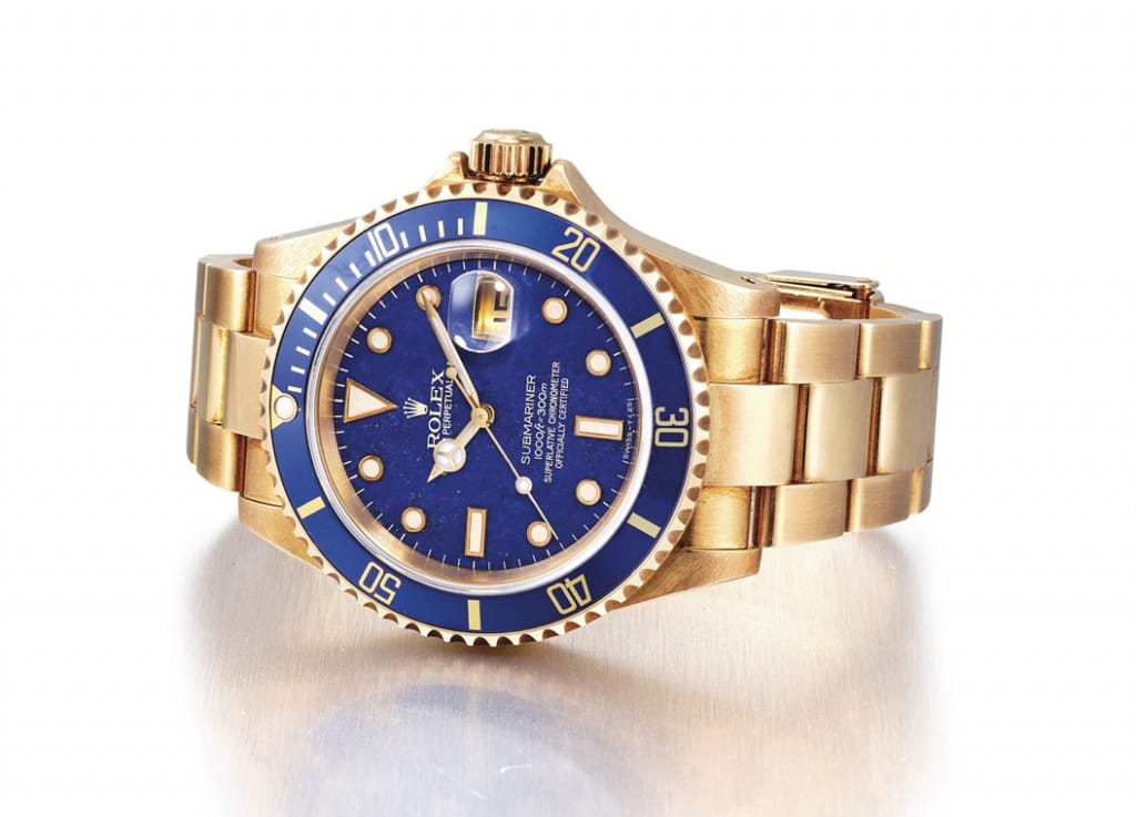 Rolex Submariner 16618 with Lapis Lazuli Dial Sold at Christie's