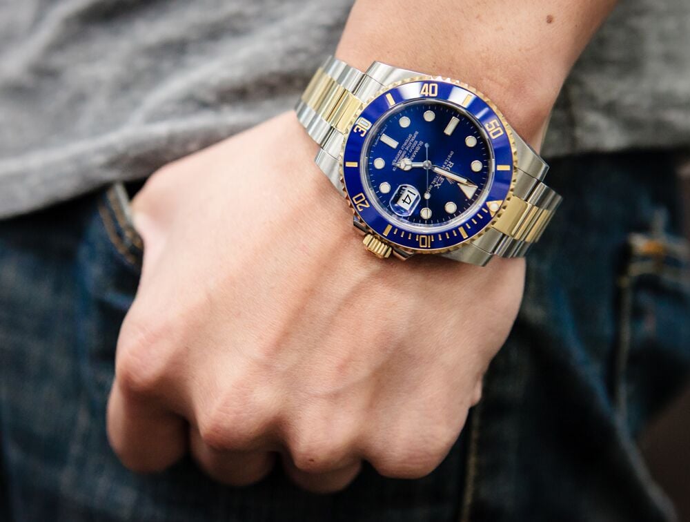 rolex submariner blue half gold