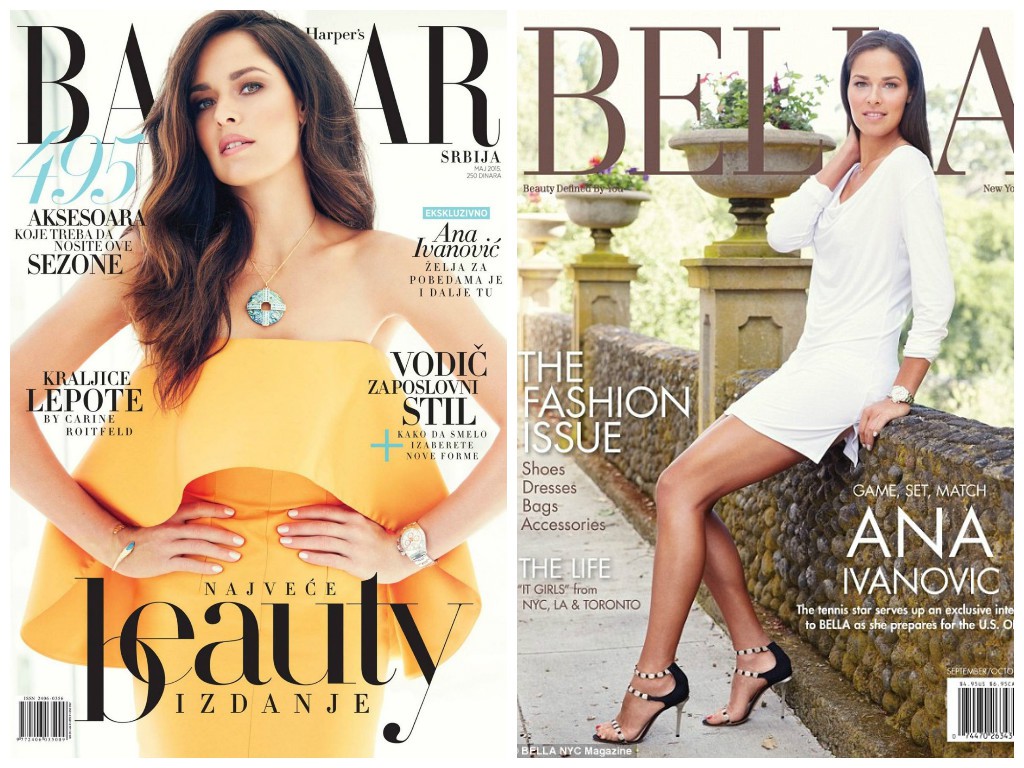 Ana Ivanovic on the covers of Harper's Bazaar and Bella magazines. (Images: Harper's Bazaar and Bella) French Open