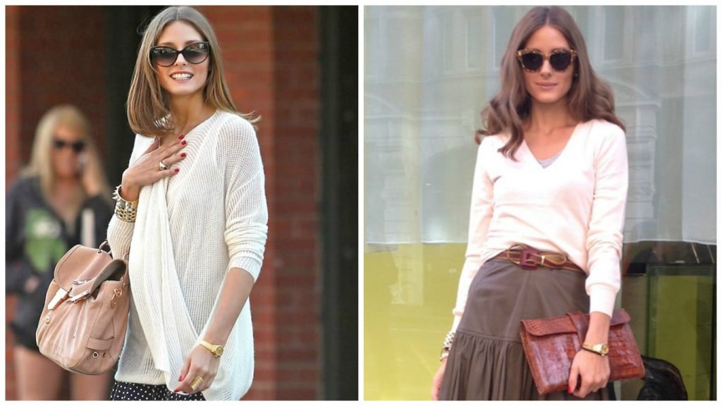 Olivia Palermo with her gold Rolex Lady Datejust President 