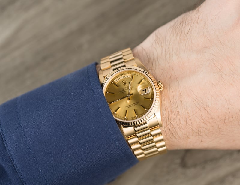 rolex day date fluted bezel