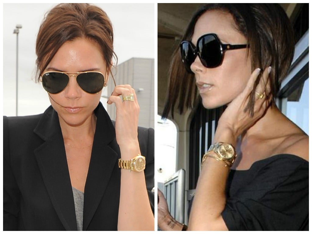 Victoria Beckham wearing a Rolex Day-Date President (Images: Pop Sugar & Coolspotter) Victoria Beckham