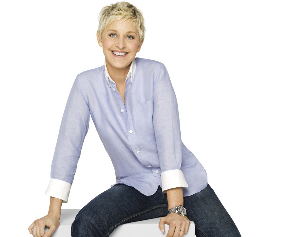 Ellen wearing a stainless steel Rolex Daytona with black dial Ellen wearing a stainless steel Rolex Daytona with black dial