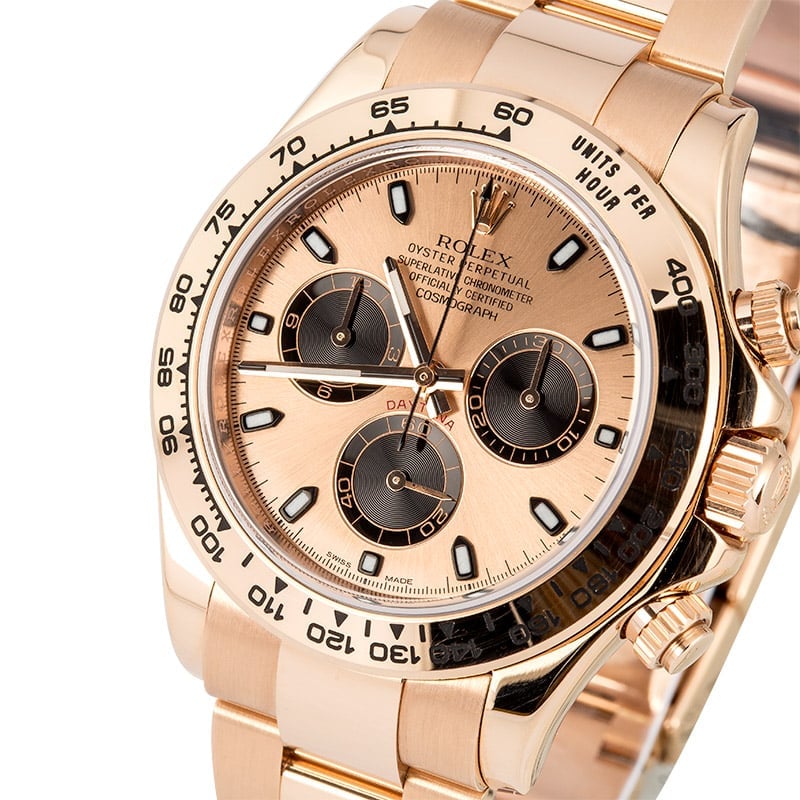 Full pink gold Rolex Daytona ref. 116505 with pink dial and black subdials Full pink gold Rolex Daytona ref. 116505 with pink dial and black subdials