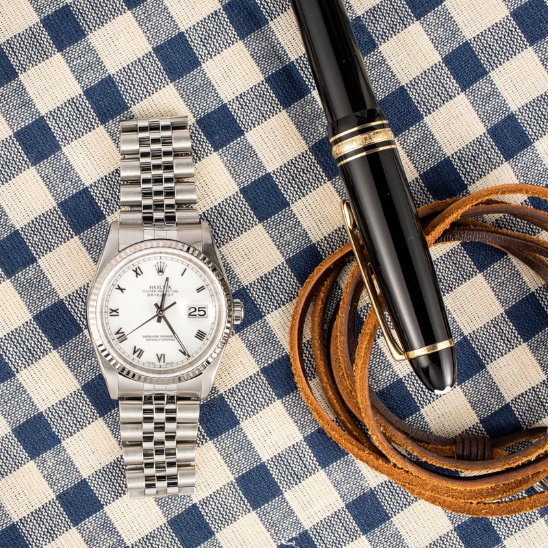 Rolex Datejust 36mm Fluted Bezel Jubilee Bracelet Silver Diamond 6 and 9  Hour Marker Dial