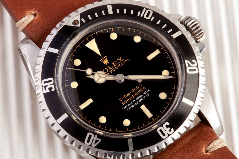 Vintage Sub with Patina Markers and Leather Band Vintage Sub with Patina Markers and Leather Band