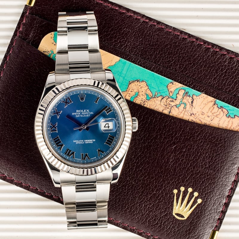 The new 41mm case Datejust II has a few new features. Datejust II 41mm Blue Dial