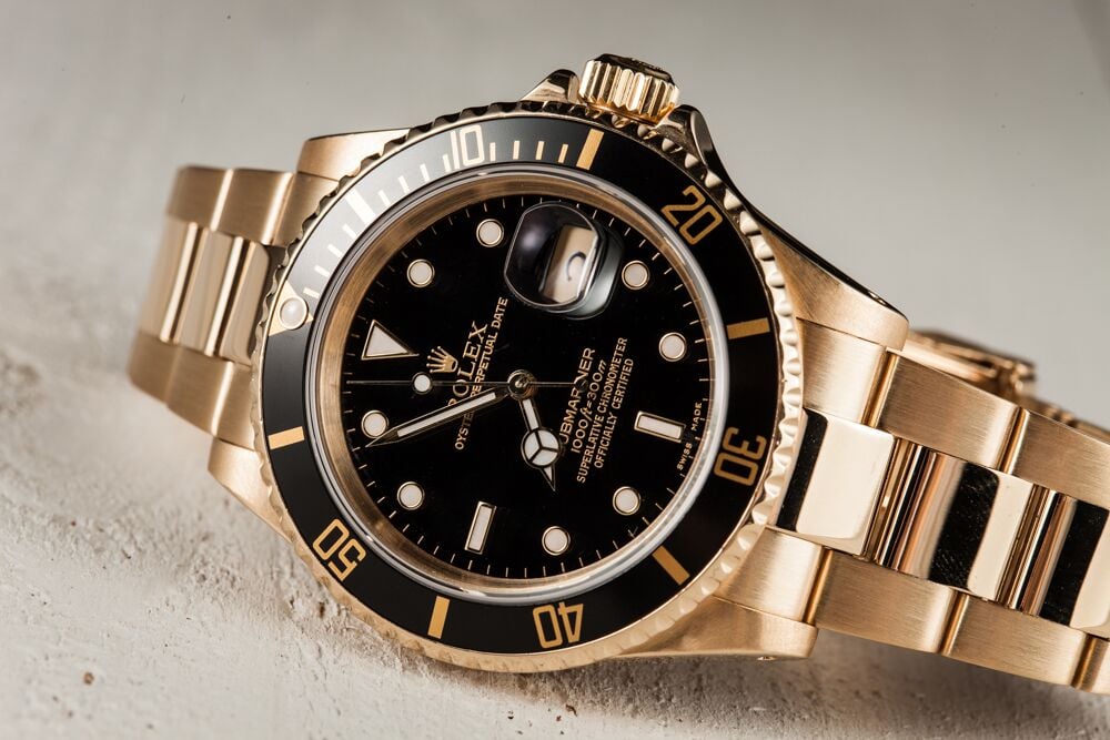 Yellow gold Rolex Submariner ref. 16618