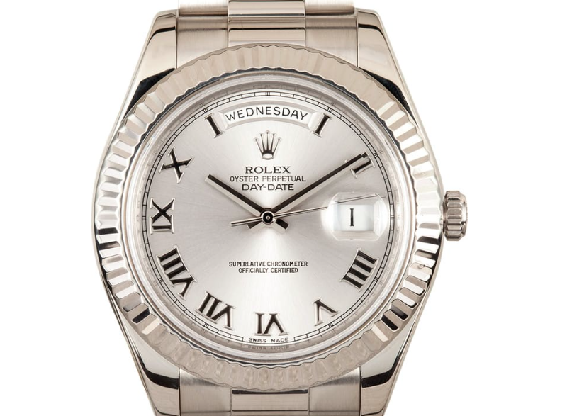 A white gold iteration of the Rolex Day-Date II ref. 218239 Rolex Day-Date II ref. 218239