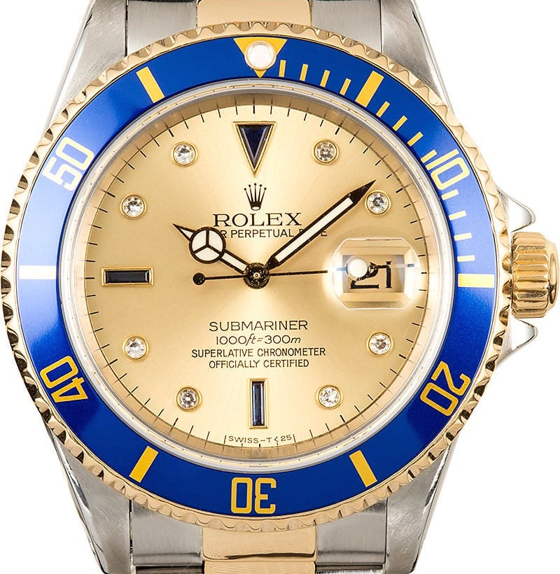 rolex submariner two tone serti dial