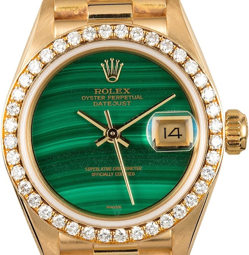 Rolex Ladies Datejust President ref. 69138 with a malachite dial