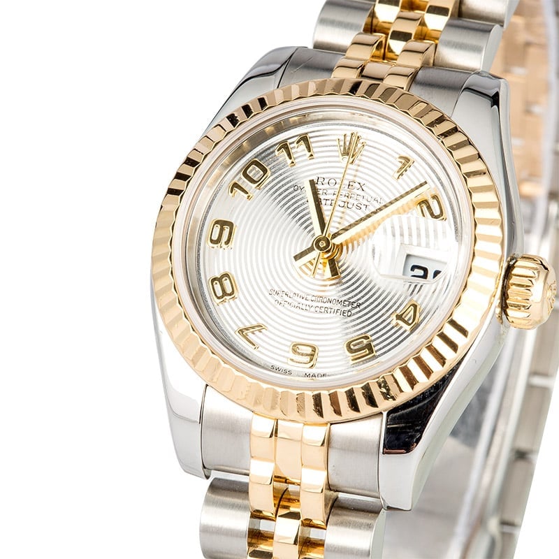 Lady-Datejust ref. 179173 with silver concentric dial 