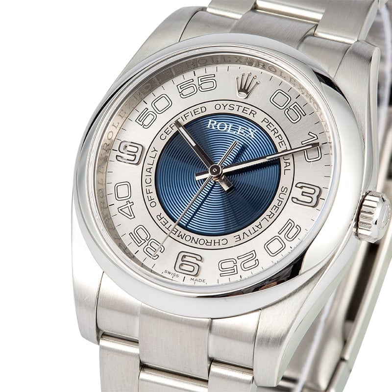 Rolex Oyster Perpetual ref. 116000 with blue concentric dial