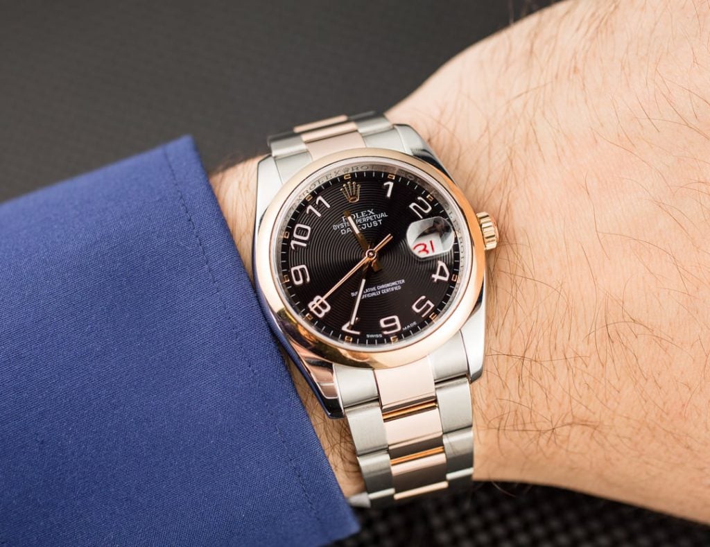 Rolex Datejust ref. 116201 with black concentric dial