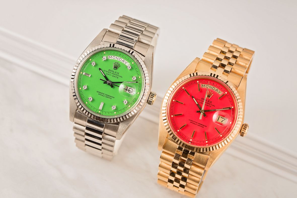 Vintage Rolex Stella Dial Day-Date Watches 