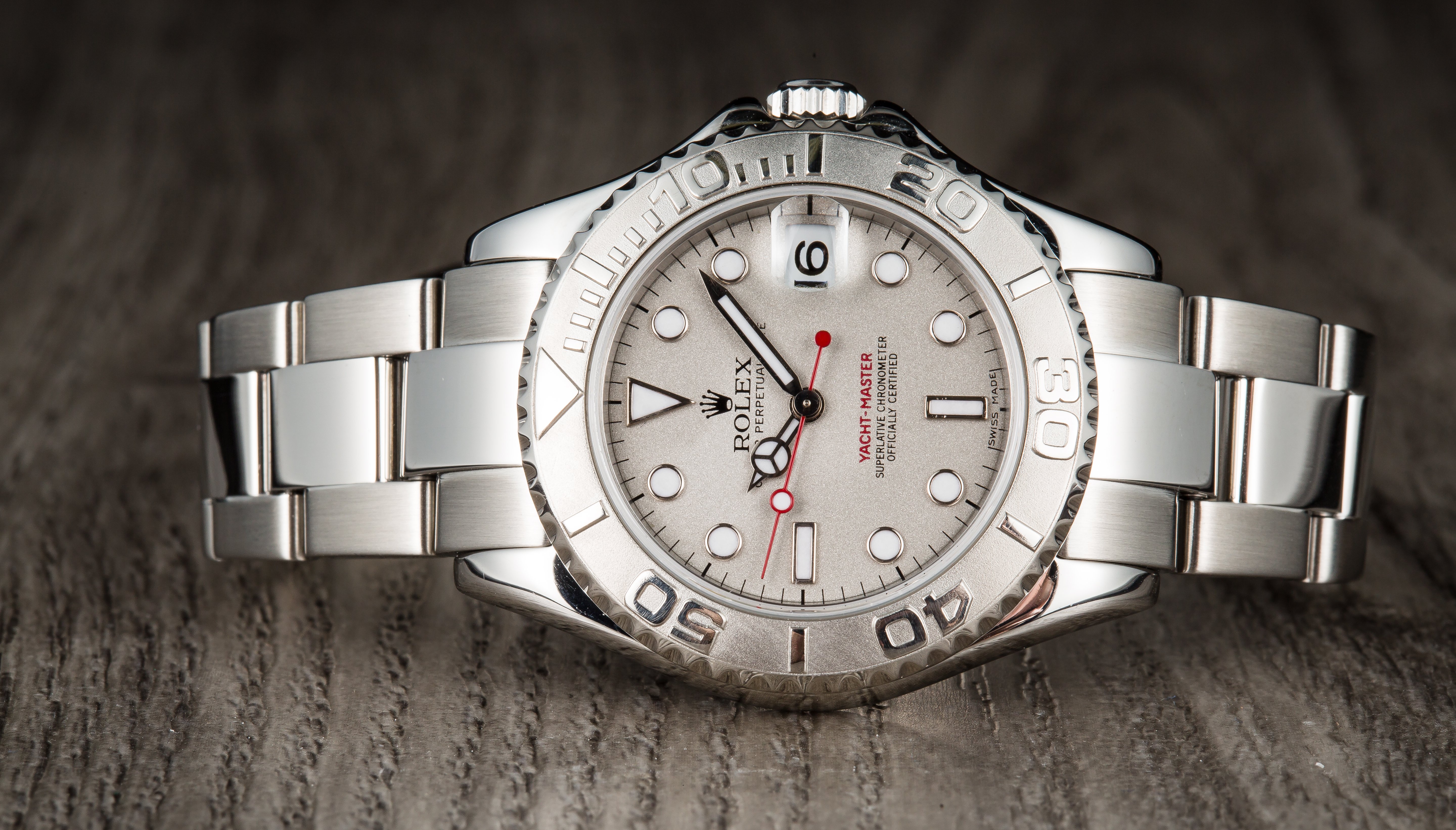 platinum yacht master on wrist