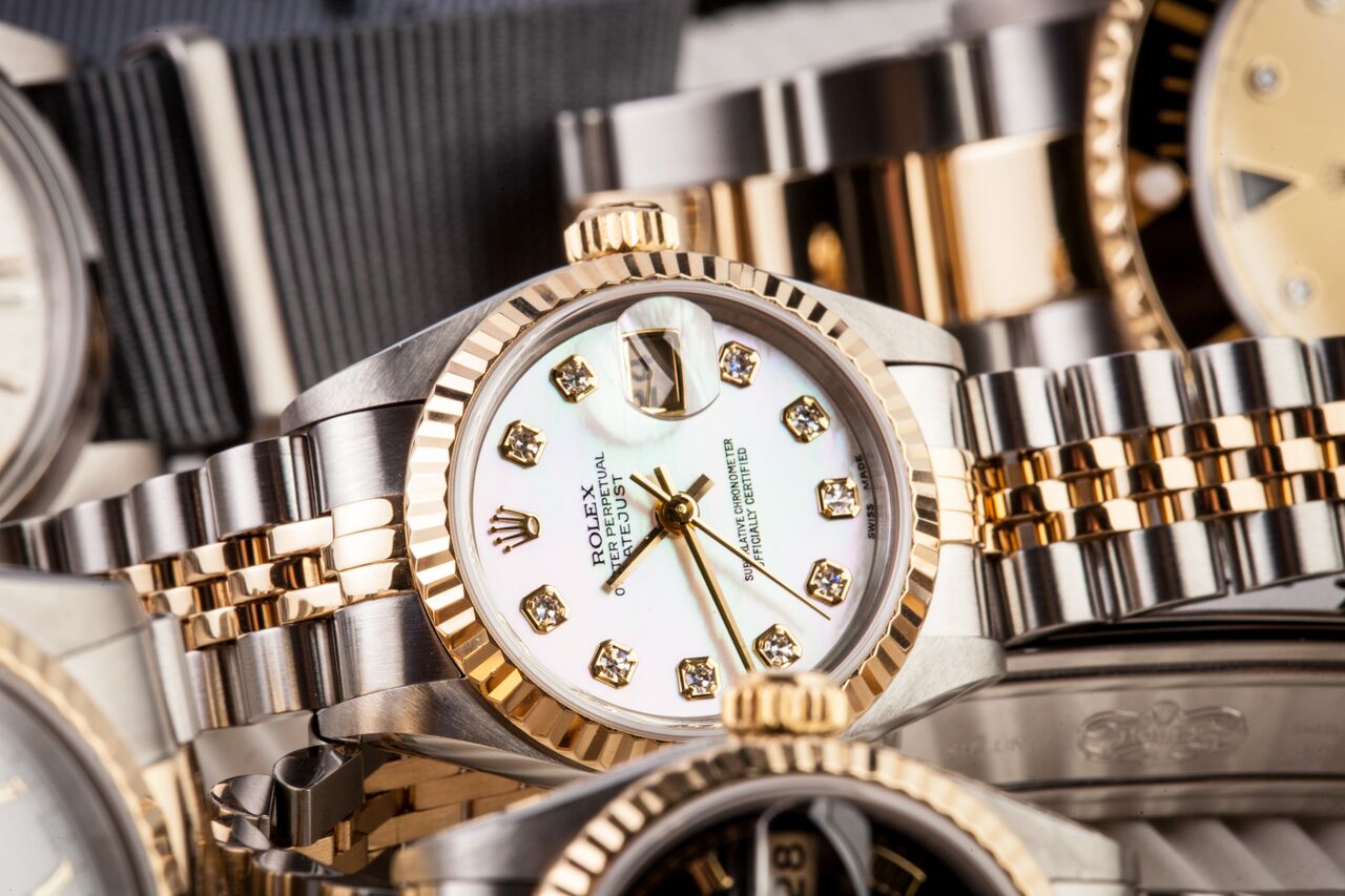 An Oyster means that this watch is highly resistant to water. A Rolex Oyster Perpetual Datejust.