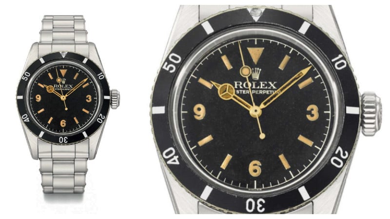 An absolutely rare model, Rolex scholars estimate that there are less than 20 ref. 6200 with the Explorer dial. Rolex Submariner 6200 Explorer Dial