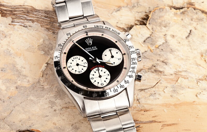 This Daytona was coin the Paul Newman because of who wore it. Now it is a collectible Rolex watch. The Rolex Daytona ref 6239 is a collectible Rolex watch.