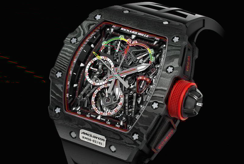 RM 50-03 has the latest technology incorporated by McLaren and Richard Mille. RM 50-03 is the final product from McLaren and Richard Mille working together.