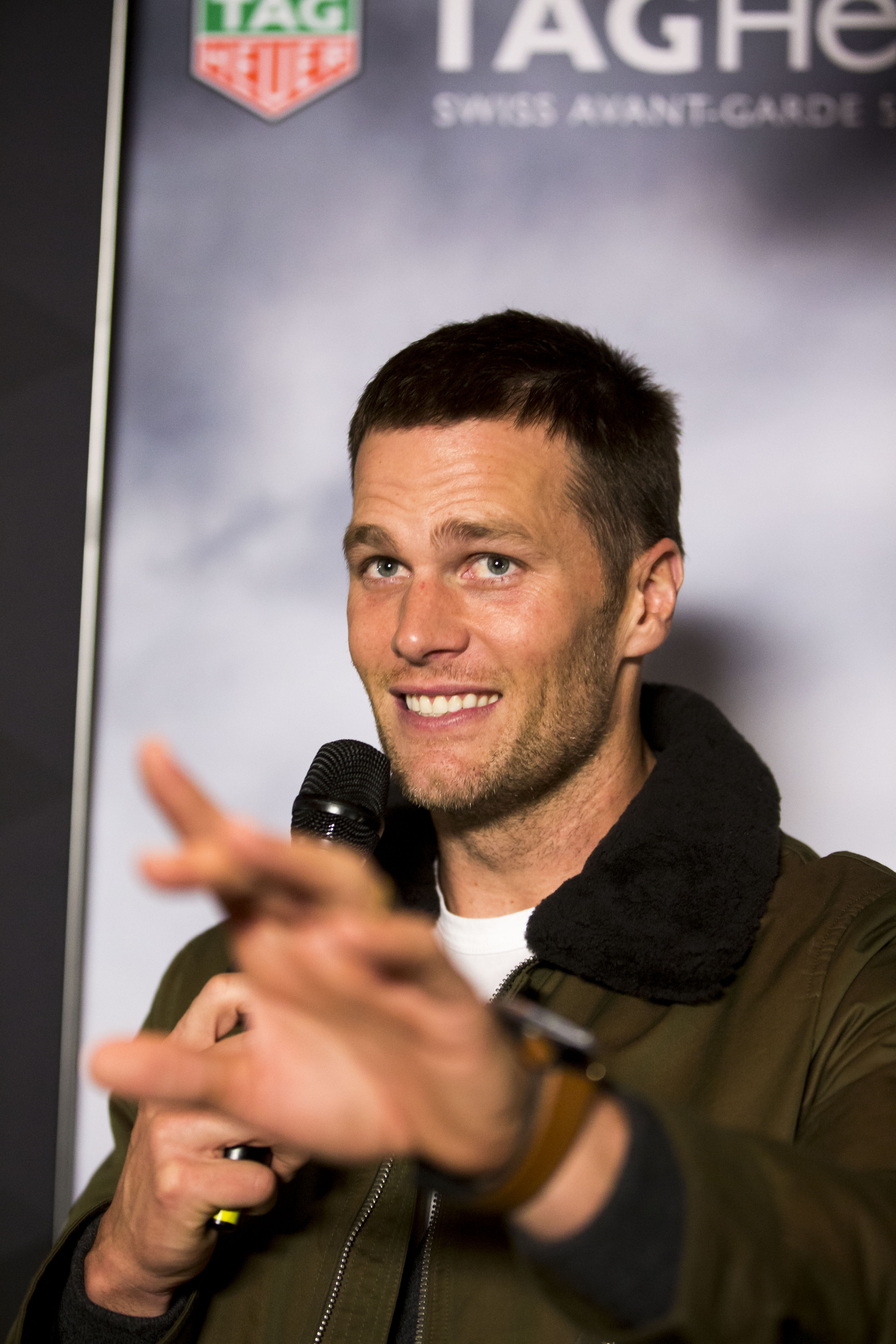 Tom Brady has a new Carrera Heuer Tourbillon engraved with “5 CHAMPIONSHIPS” on the case back. TAG Heuer sponsors Tom Brady.