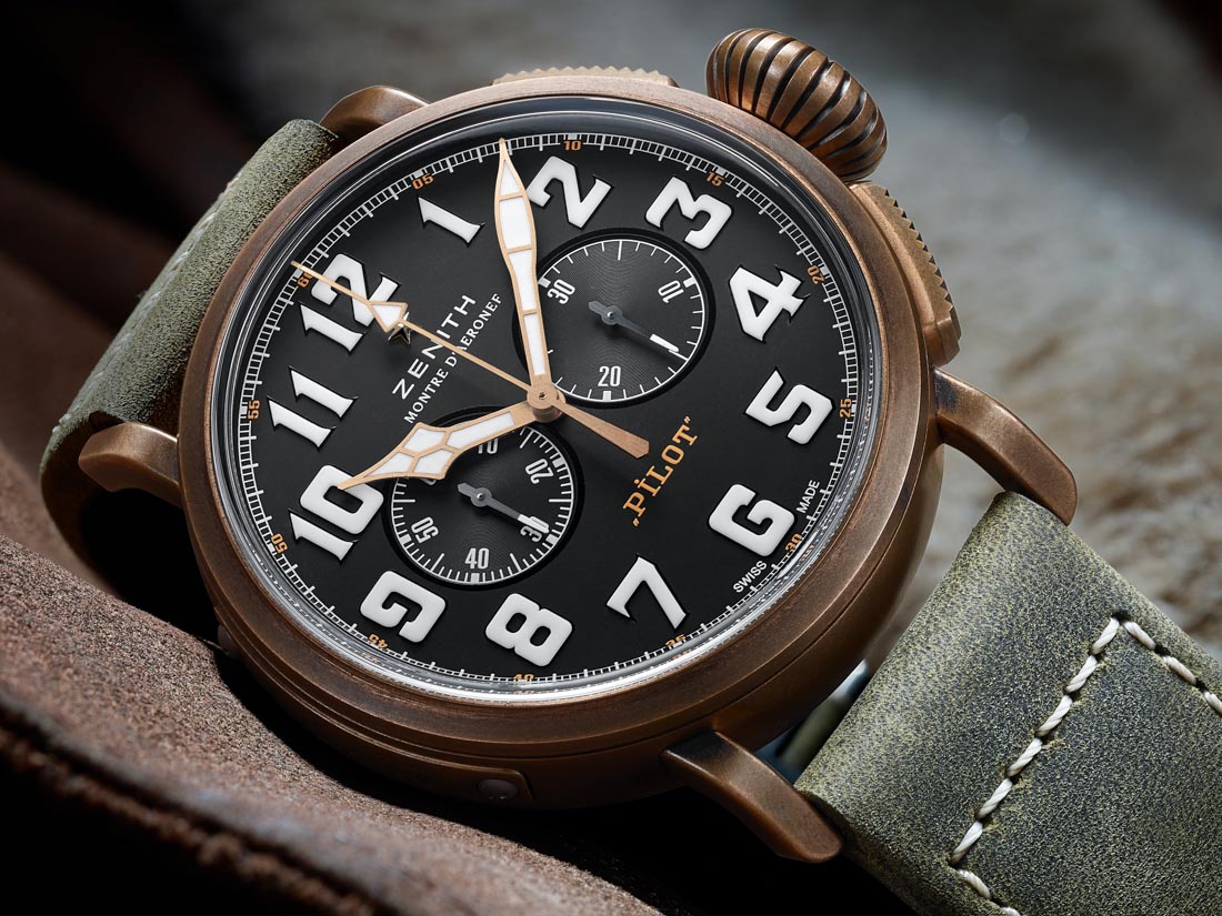 Zenith has a bronze timepiece sandblasted to have the look of its "Natural heir" Zenith cased this watch in bronze.