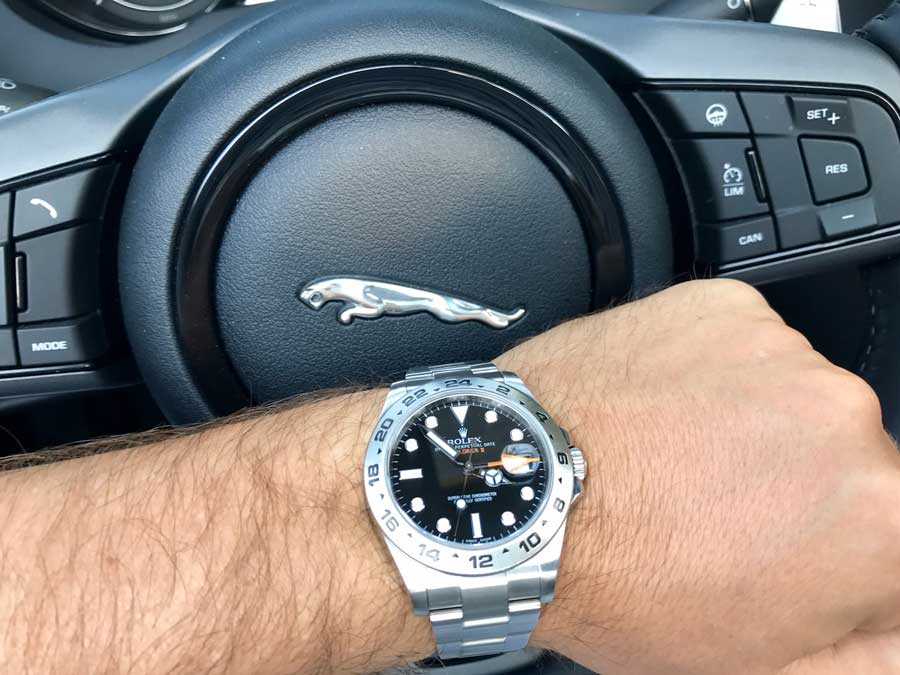 rolex watch on hand