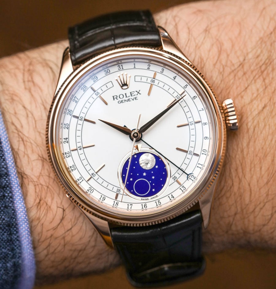 The date is printed on the outside scale of the Cellini. Cellini Moonphase is a great watch.