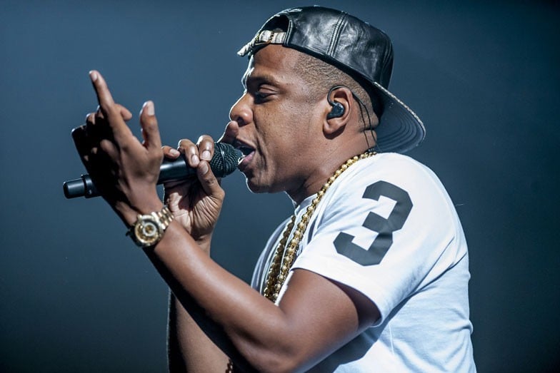 Jay-Z with a gold Rolex Sky-Dweller