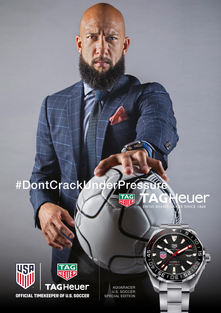 TAG Heuer Launches Major League Soccer Dials for Connected Watch With New Brand Ambassador Tim Howard