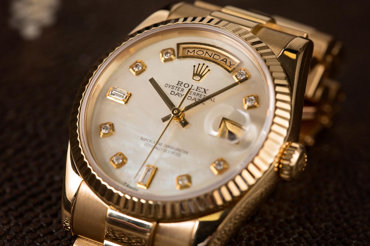 Diamond Rolex Watches Diamonds type Gold President Mother of Pearl