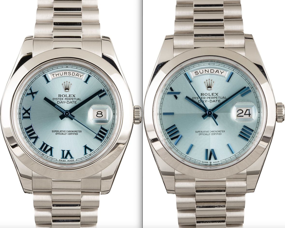 Rolex Day-Date II vs Day-Date 40 - Platinum Ice Blue