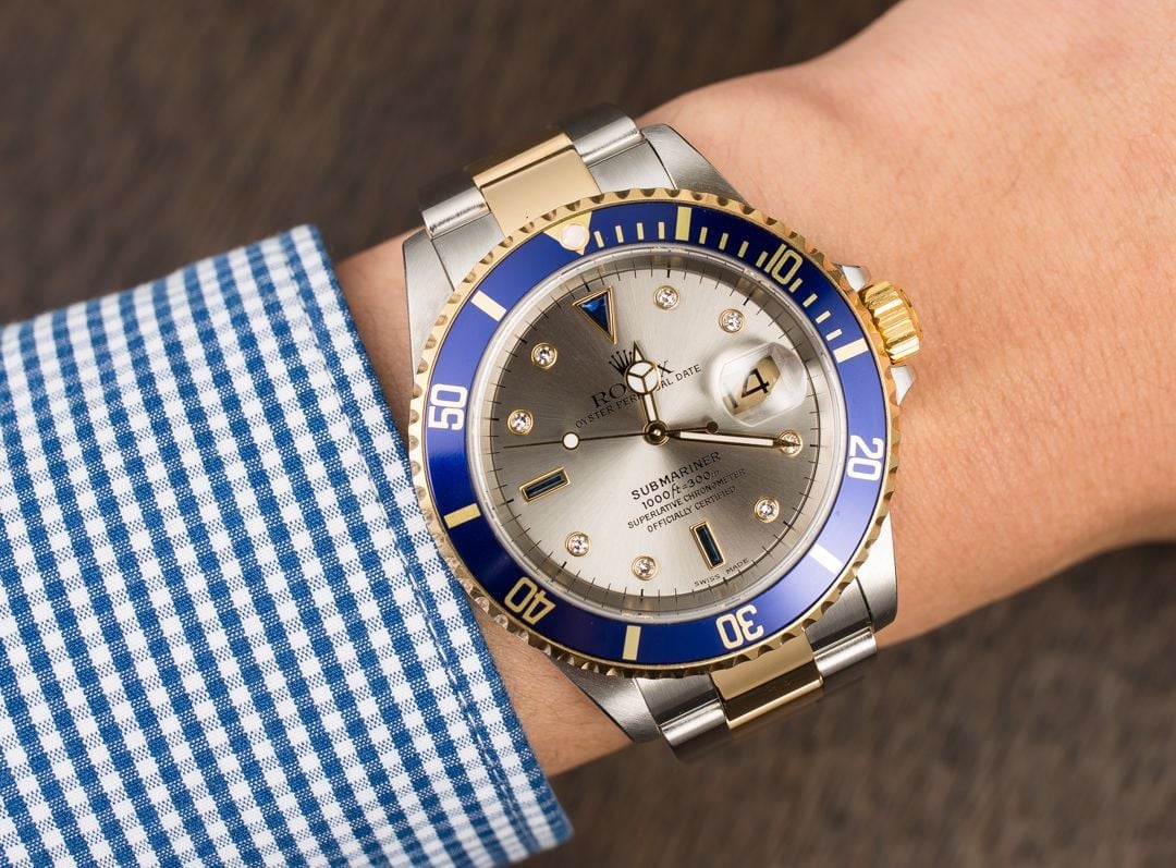 Rolex Submariner Two-Tone 16613 vs 116613 Serti Dial Rolesor