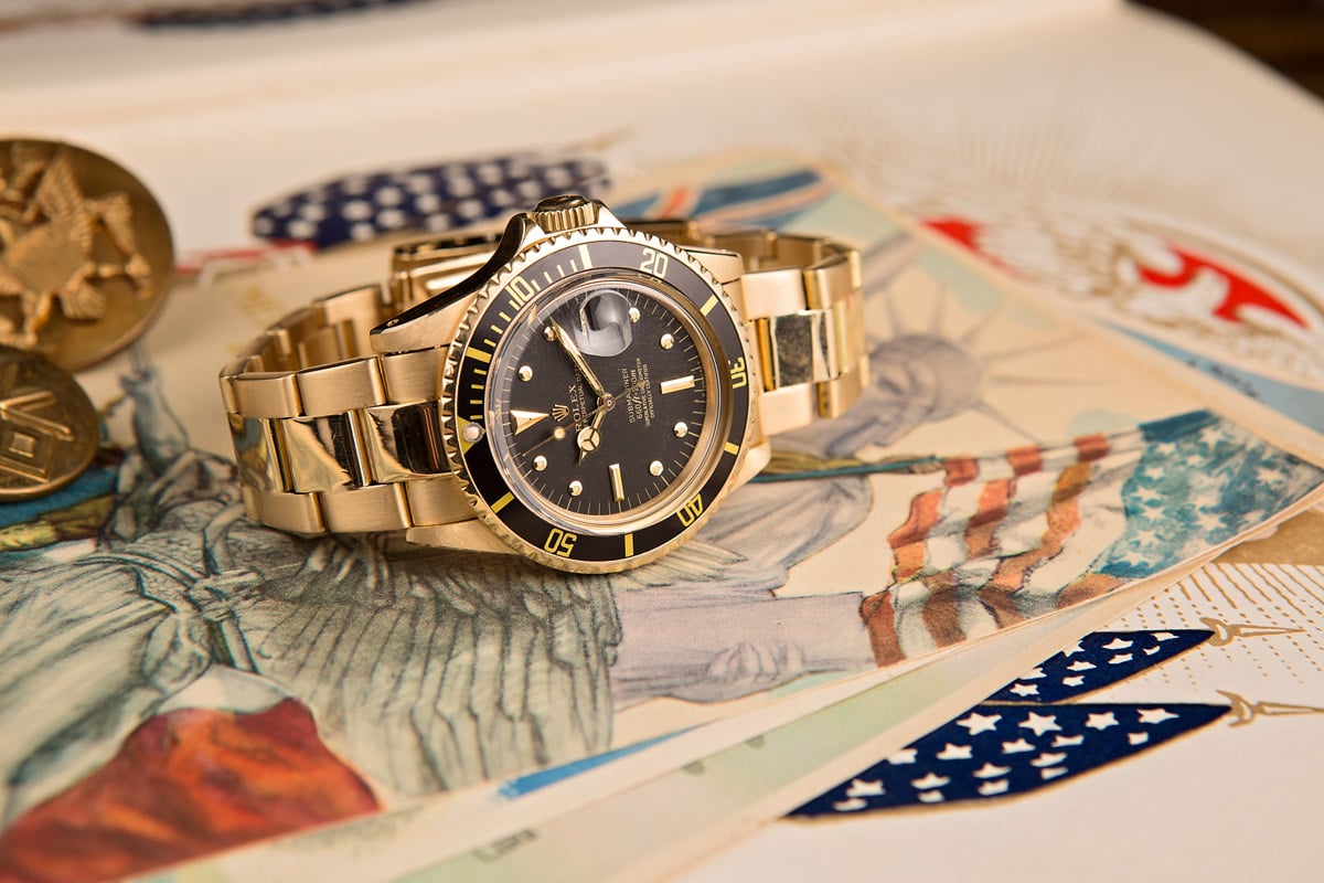 First Rolex Submariner Gold Watch Black Nipple Dial