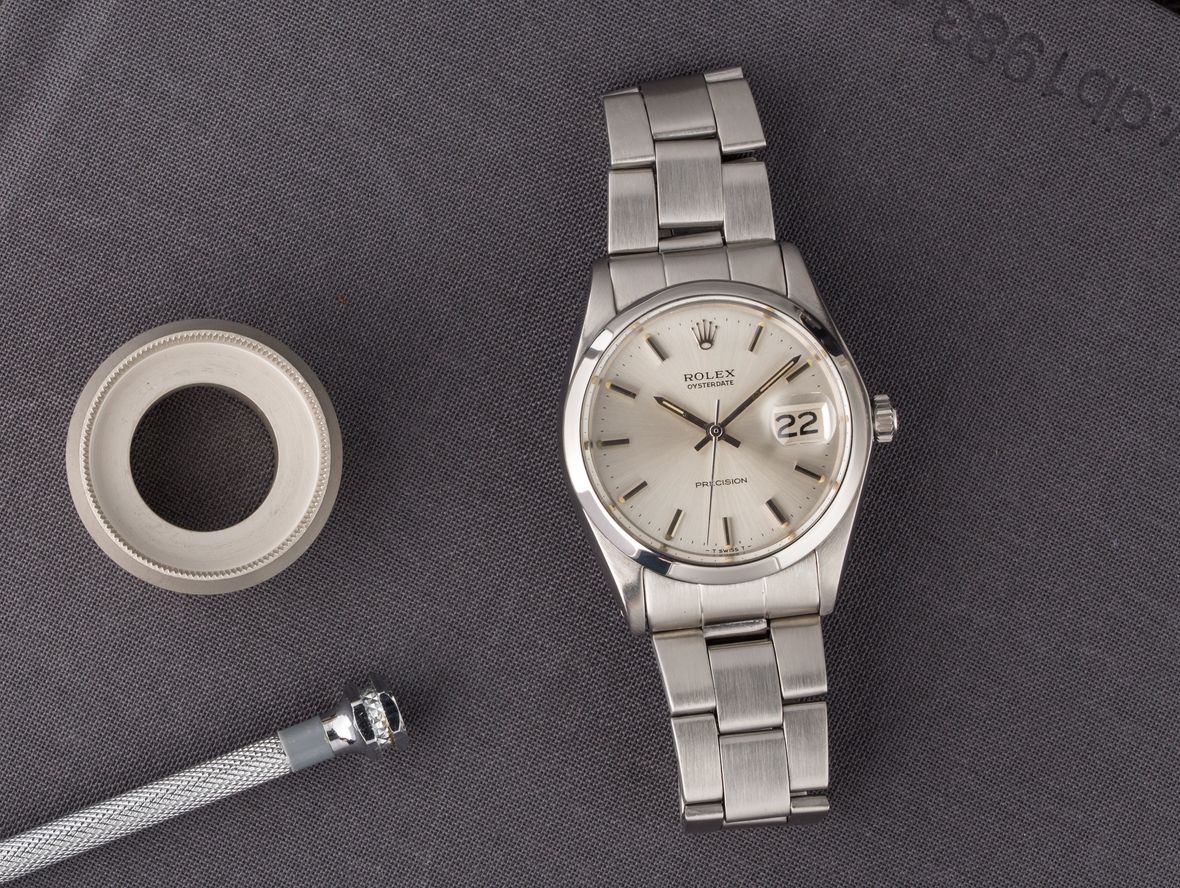 Rolex Oysterdate Precision 6694 Silver Dial 