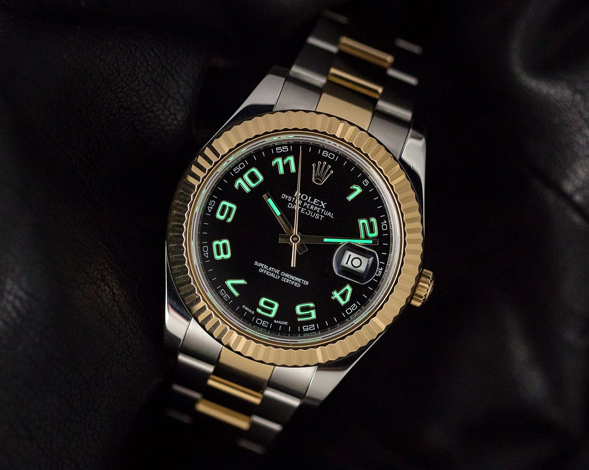 Rolex Datejust II ref. 116333 Rolex Chromalight vs Super-LuminNova Two-Tone Datejust II 41mm 116333