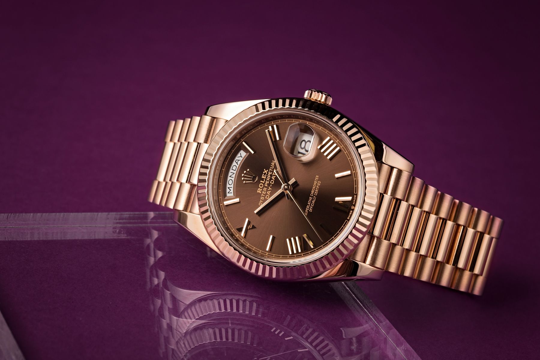 Rolex Metals Day-Date 40 President Everose Gold