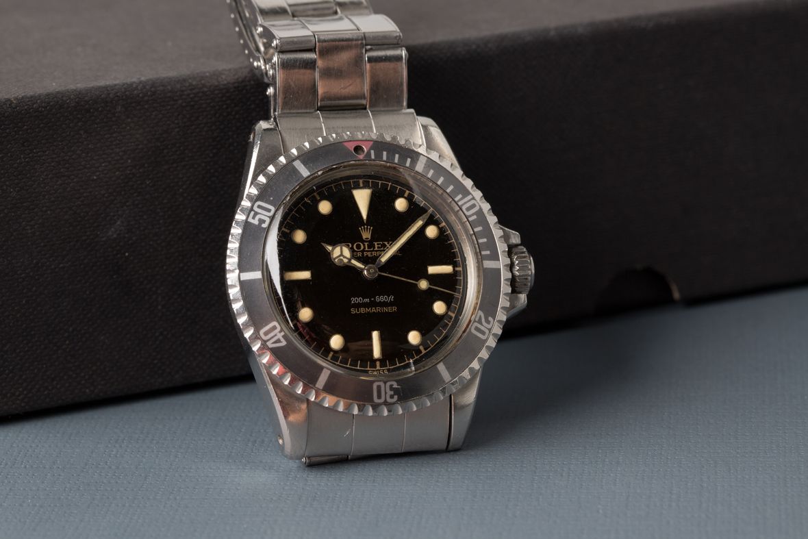 Vintage Rolex Submariner 5512 gilt dial rivet bracelet